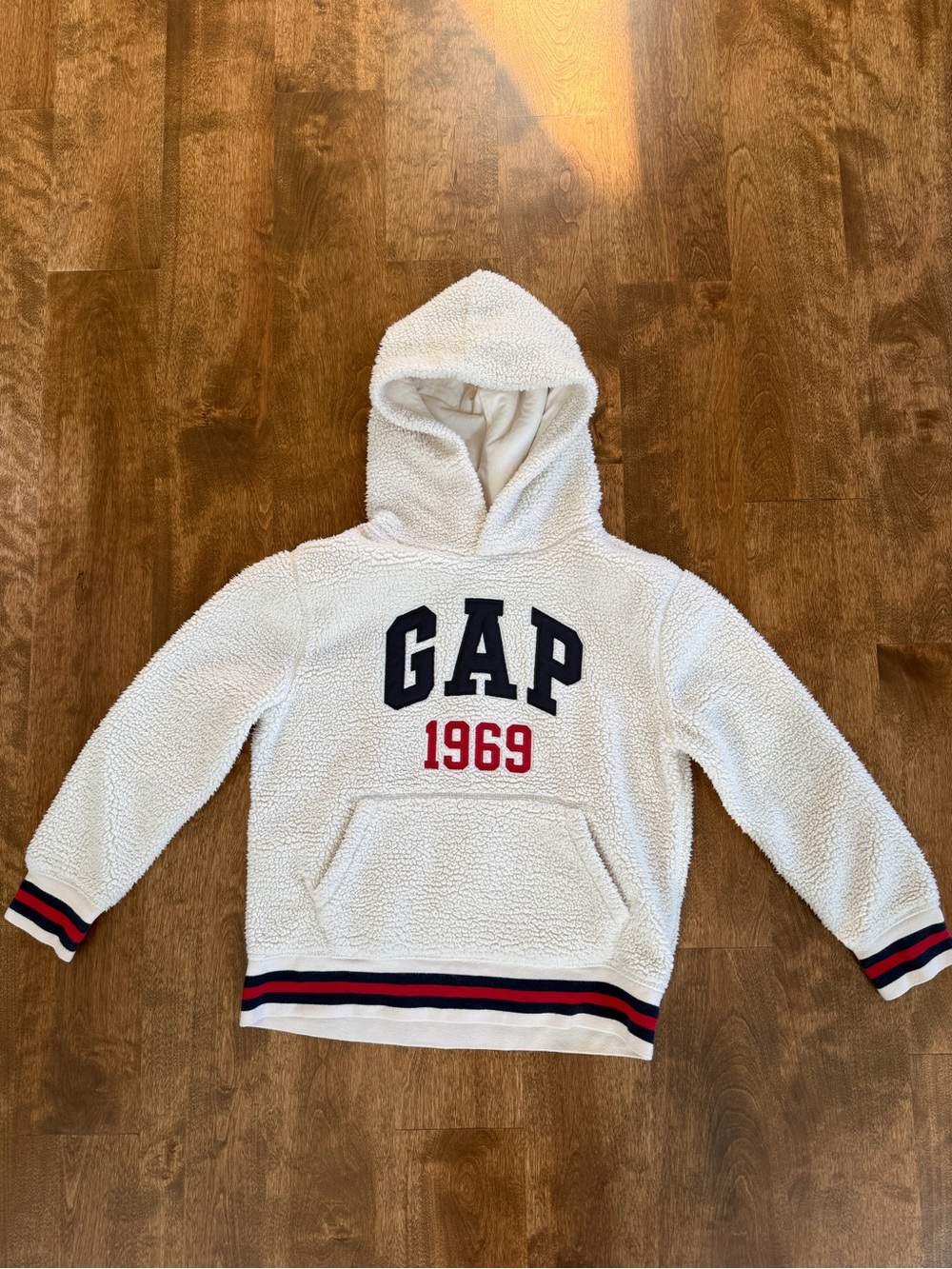Gap kids Sherpa beige hoodie size M 8 years